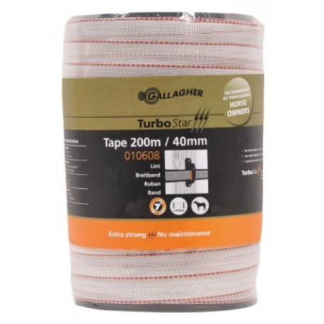 TurboStar lint 40 mm Super (wit, 200 meter) Gallagher