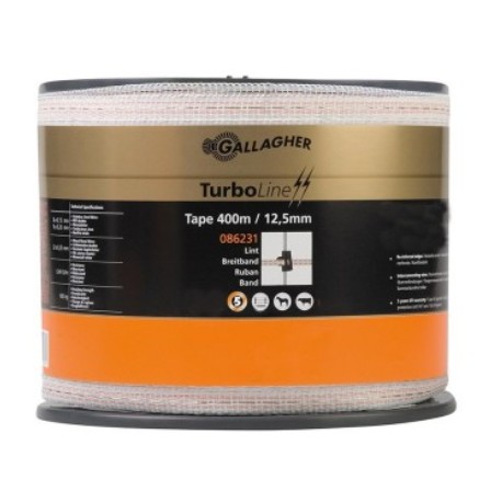 TurboLine lint 12,5 mm (wit, 400 meter) Gallagher